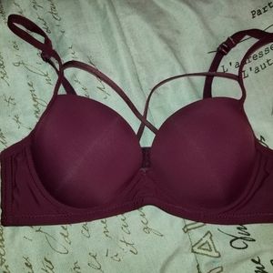 Burgundy bra